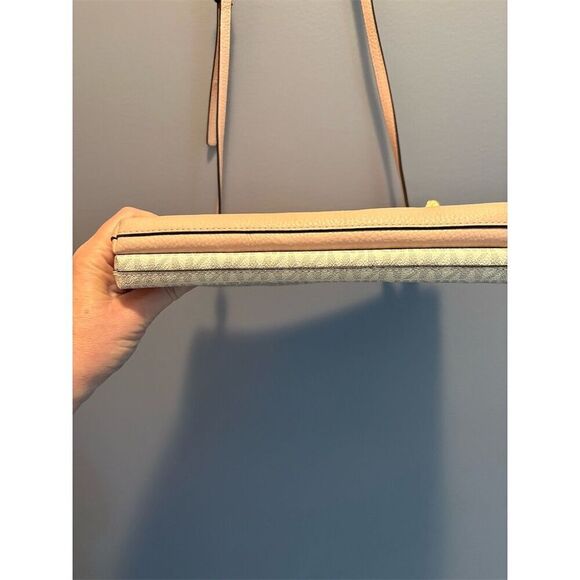 Michael Kors Pink and Tan Pebbled Leather Crossbody Bag - Picture 6 of 9